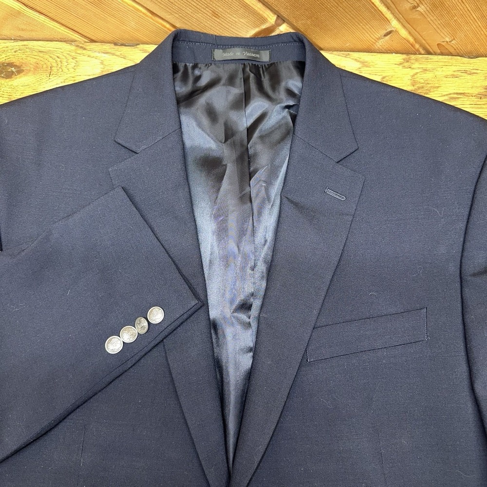 Michael Kors Navy Blue Wool Suit Jacket Sports Coat Blazer 2 Button | Men's 44L